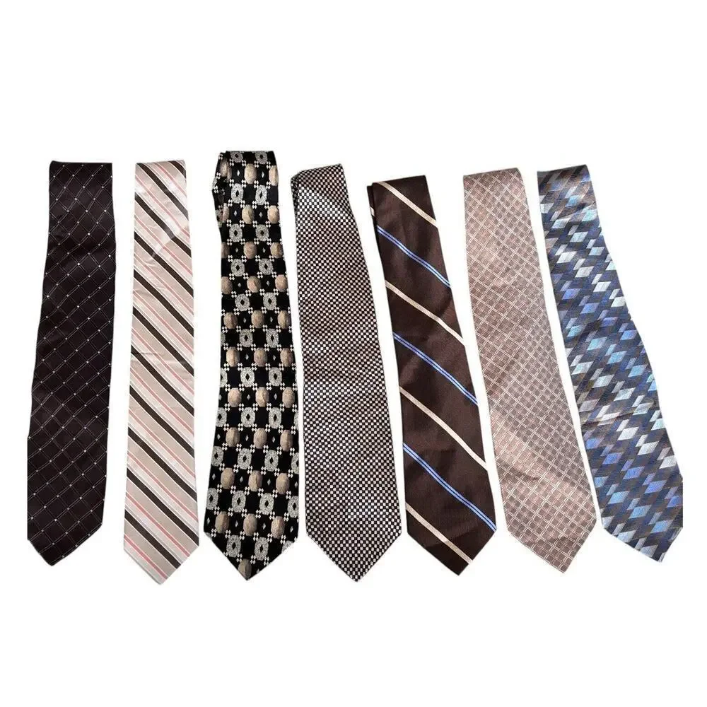 LOT OF 7 MENS SILK TIES-FAMOUS BRANDS-MIXED COLORS-SEE PHOTOS-IDEAL FOR GIFTING